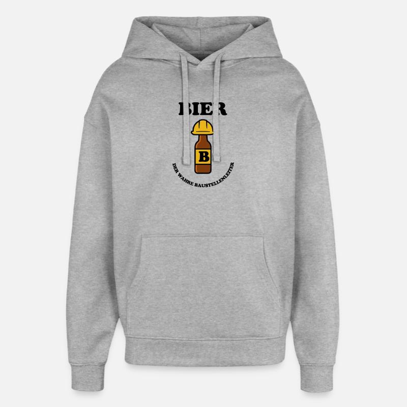 BIER - Oversized Unisex Hoodie von Stanley/Stella - Grau meliert