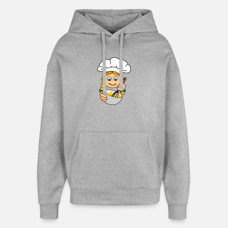 Blondes Mädchen backt v - Oversized Unisex Hoodie von Stanley/Stella - Grau meliert