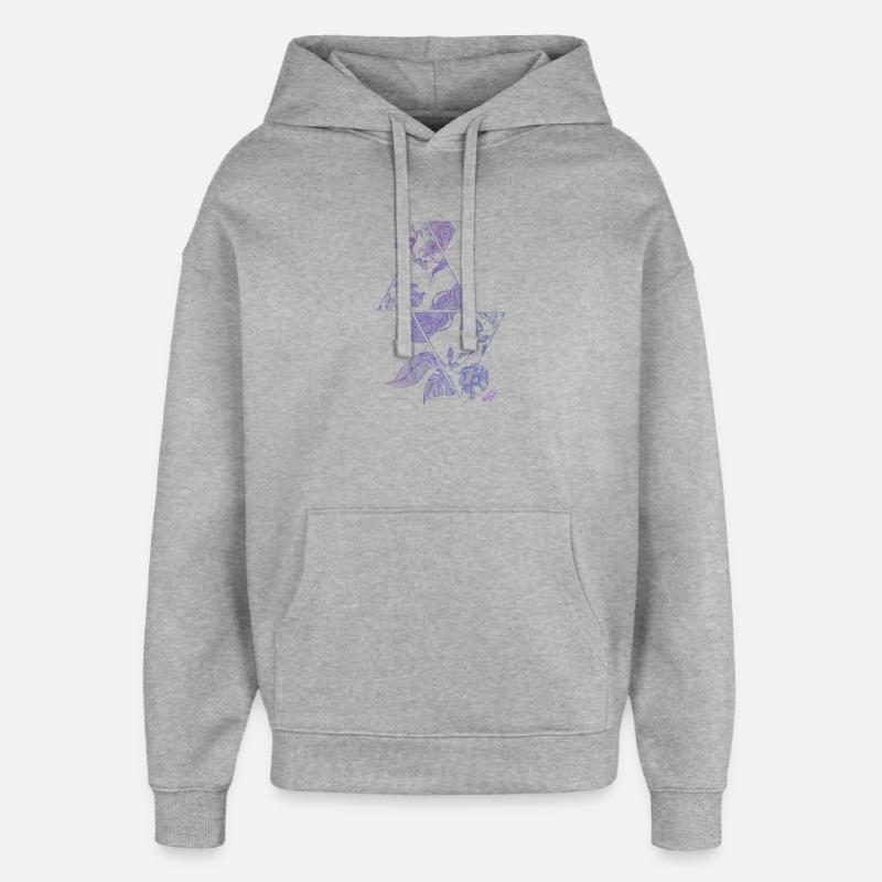 fleurs de triangles - Sweat à capuche unisexe Stanley/Stella Oversized - gris chiné