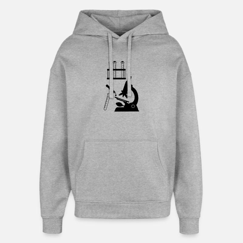 Recherche en laboratoire de microscope - Sweat à capuche unisexe Stanley/Stella Oversized - gris chiné
