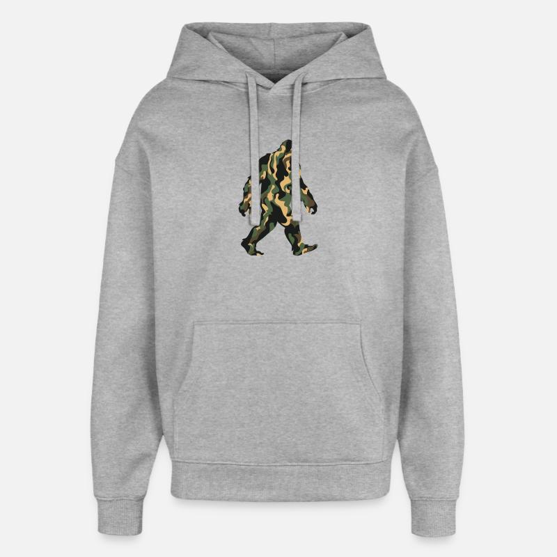 Foulée de Sasquatch de camouflage - Sweat à capuche unisexe Stanley/Stella Oversized - gris chiné