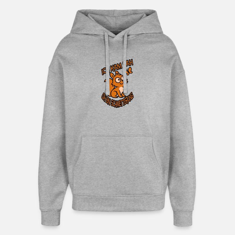 Verträumtes Eichhörnchen mit Spruch - Oversized Unisex Hoodie von Stanley/Stella - Grau meliert