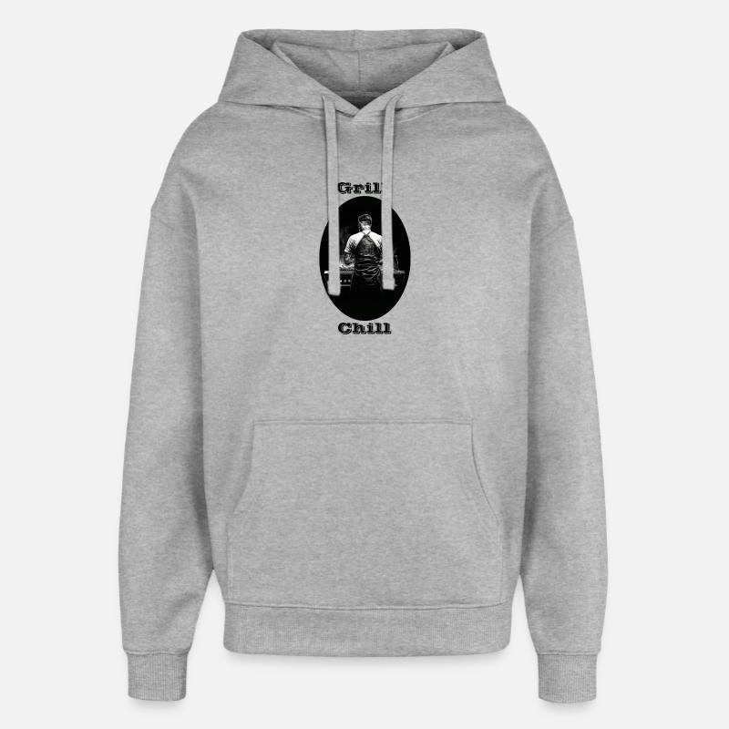 Grill Chill - Sweat à capuche unisexe Stanley/Stella Oversized - gris chiné