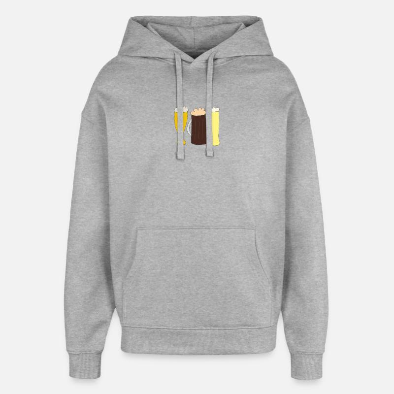 Bières - Sweat à capuche unisexe Stanley/Stella Oversized - gris chiné