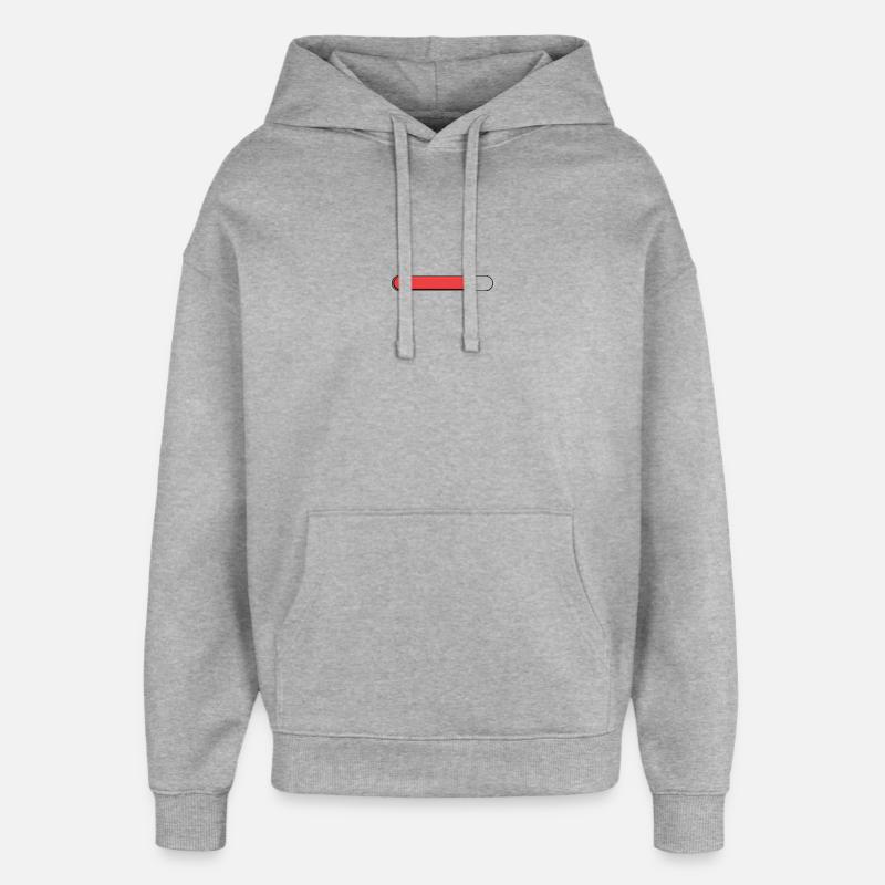 Jauge moyenne Rouge (trois quart) - Sweat à capuche unisexe Stanley/Stella Oversized - gris chiné