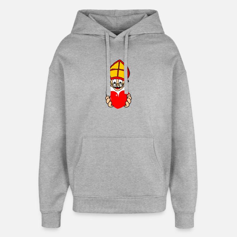 Sinterklaas avec du cœur - Sweat à capuche unisexe Stanley/Stella Oversized - gris chiné