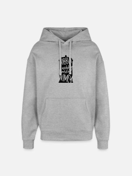 Wibbly Wobbly Timey WImey - Oversized Unisex Hoodie by Stanley/Stella - heather grey