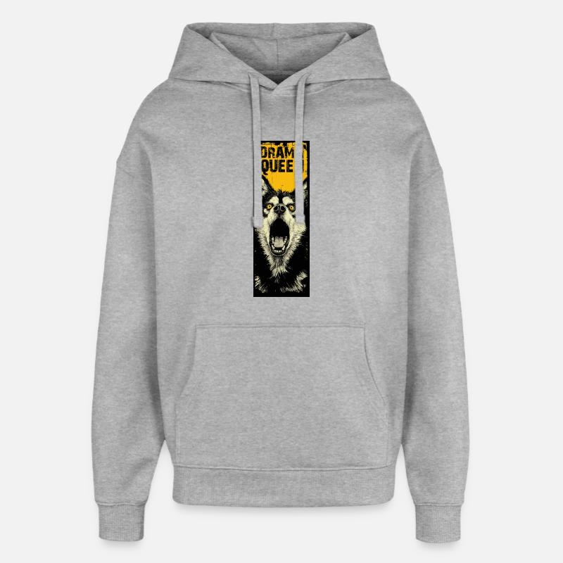 Husky avec de l’attitude - Sweat à capuche unisexe Stanley/Stella Oversized - gris chiné