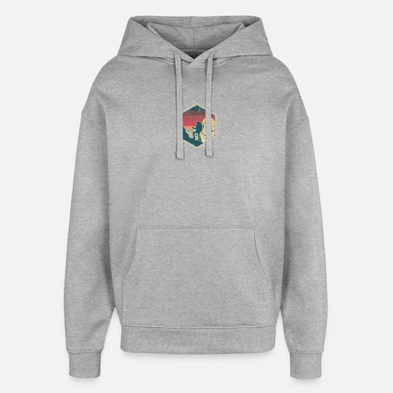 Sunset Summit Climber Hex-Abzeichen - Oversized Unisex Hoodie von Stanley/Stella - Grau meliert