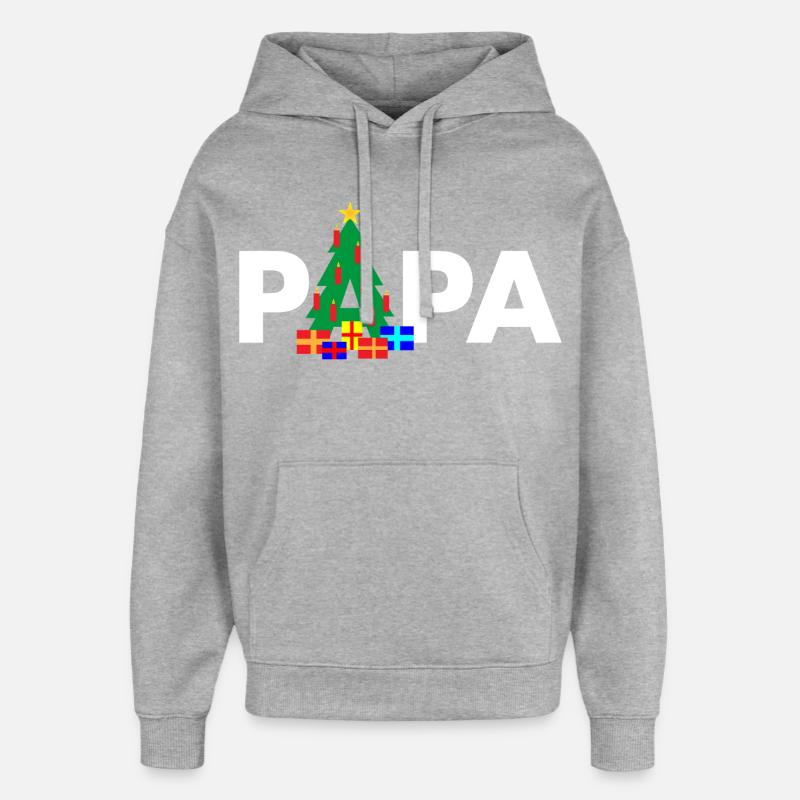 Papa Sapin de Noël - Sweat à capuche unisexe Stanley/Stella Oversized - gris chiné