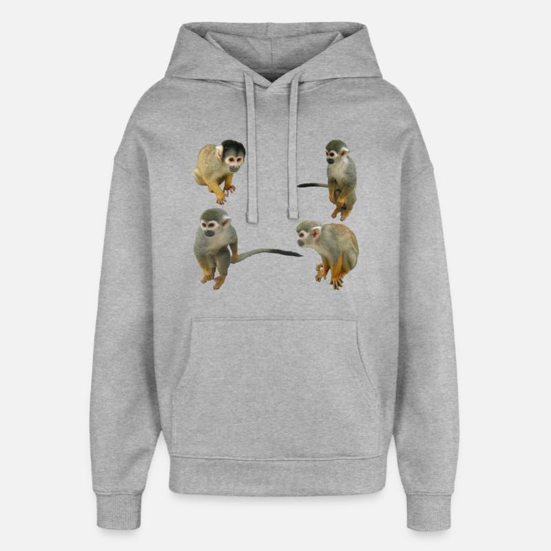 Singes - Sweat à capuche unisexe Stanley/Stella Oversized - gris chiné