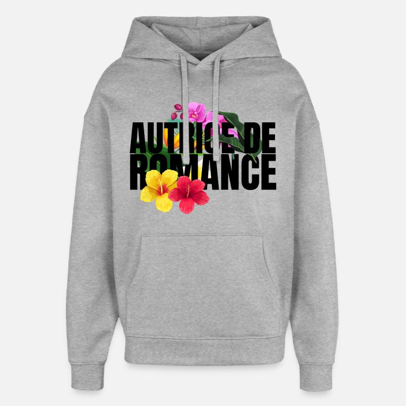 Autrice de romance Fleurs - Sweat à capuche unisexe Stanley/Stella Oversized - gris chiné