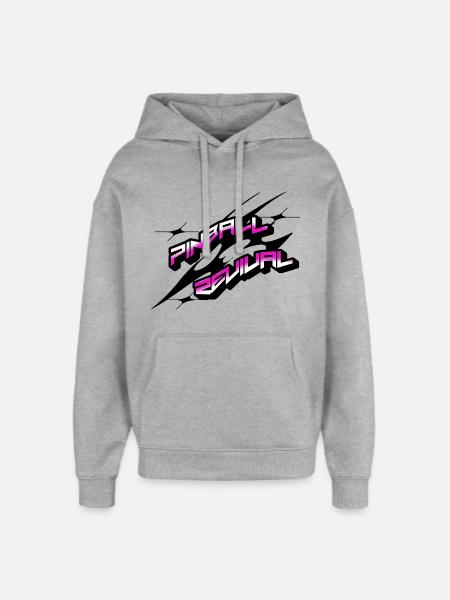 Pinball Revival Neon Retro - Oversized Unisex Hoodie by Stanley/Stella - heather grey