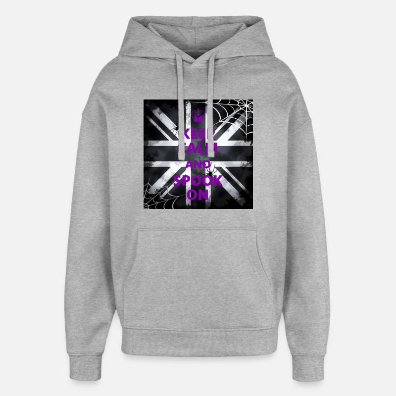 Keep Calm Spook Violet - Sweat à capuche unisexe Stanley/Stella Oversized - gris chiné