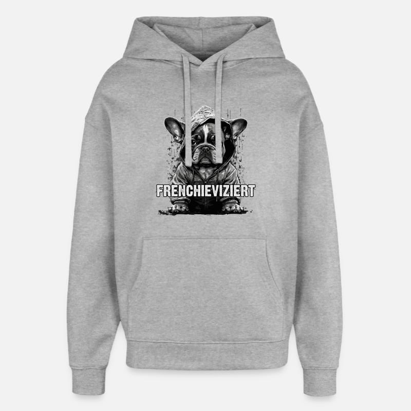 Bouledogue français cool - Sweat à capuche unisexe Stanley/Stella Oversized - gris chiné