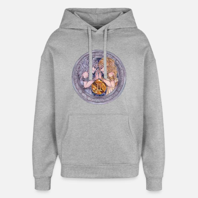 Zodiac Sign Sternzeichen Zwilling Gemini Geschenk - Oversized Unisex Hoodie von Stanley/Stella - Grau meliert