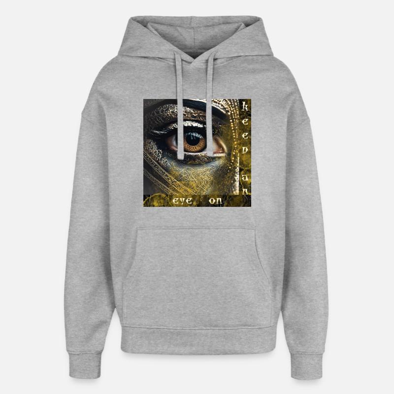 keep an eye on - Observation mode - Oversized Unisex Hoodie by Stanley/Stella - heather grey