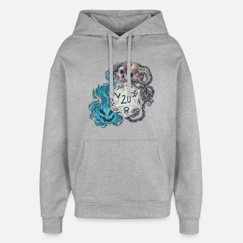 Rollenspiel Tabletop D20 Würfel Geschenk Warlock - Oversized Unisex Hoodie von Stanley/Stella - Grau meliert