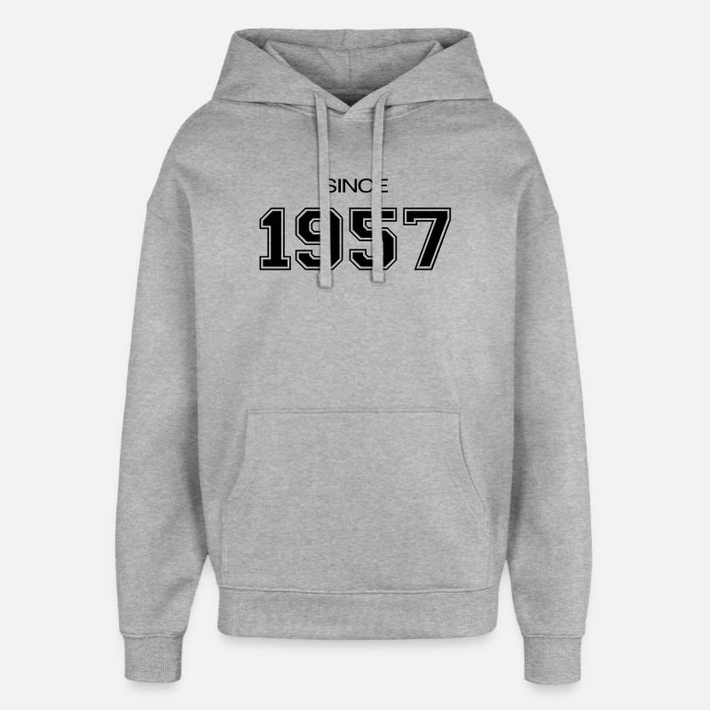 cadeau d'anniversaire 1957 - Sweat à capuche unisexe Stanley/Stella Oversized - gris chiné