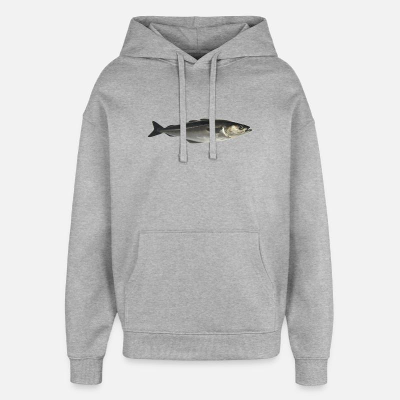 poisson - Sweat à capuche unisexe Stanley/Stella Oversized - gris chiné