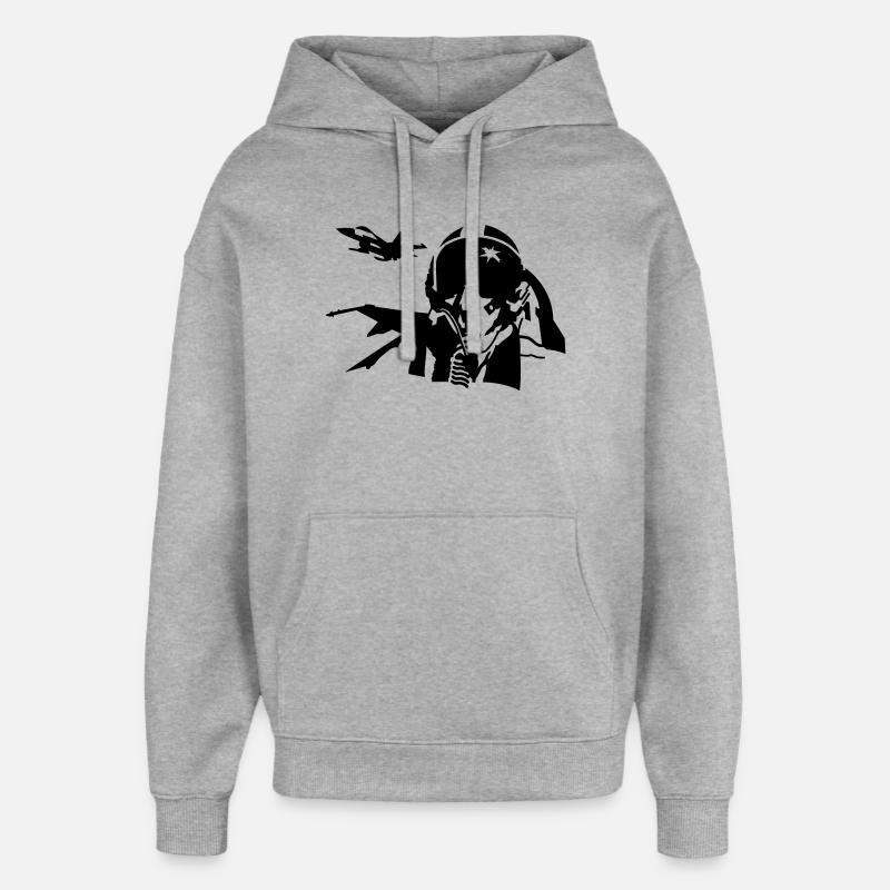 pilot_2 - Sweat à capuche unisexe Stanley/Stella Oversized - gris chiné