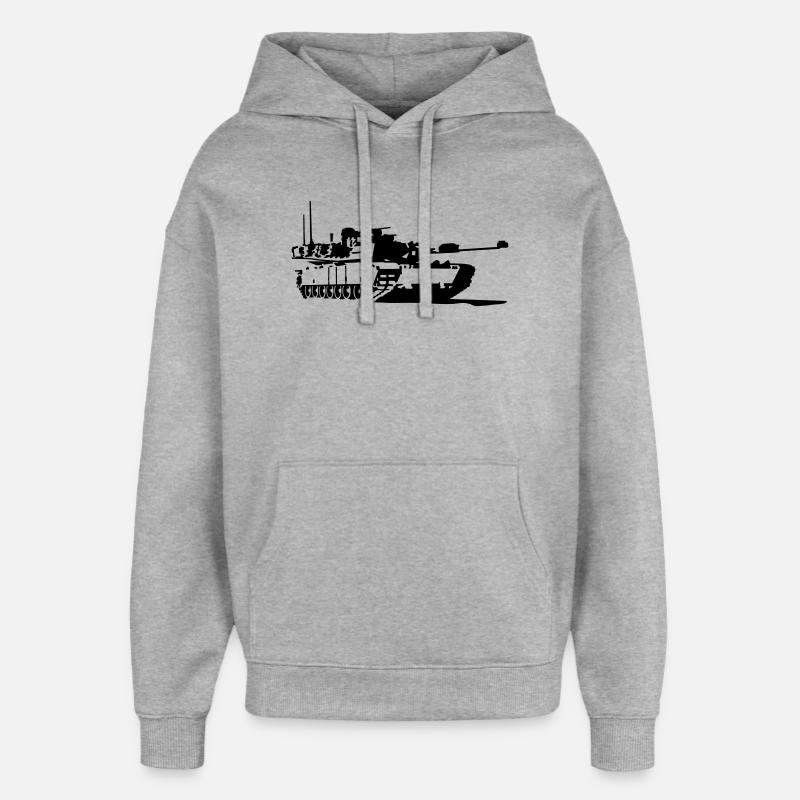 Panzer M1 Abrams - Oversized Unisex Hoodie von Stanley/Stella - Grau meliert
