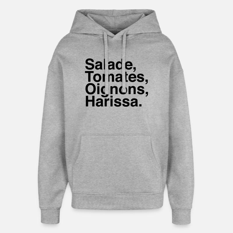 Salade Tomate Oignons Harissa - Sweat à capuche unisexe Stanley/Stella Oversized - gris chiné