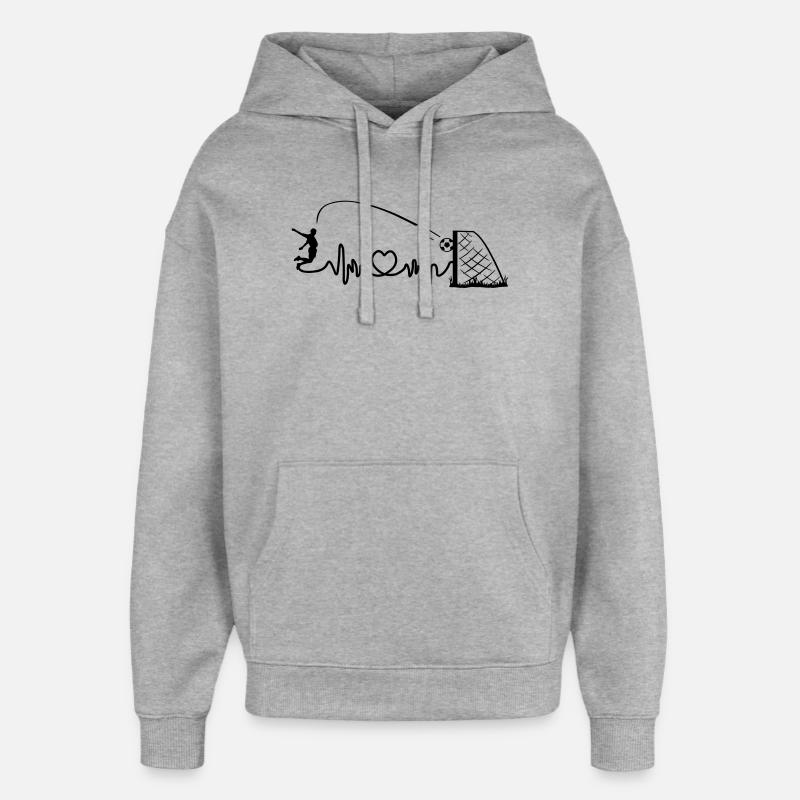 Football Header goal cardio vector - Sweat à capuche unisexe Stanley/Stella Oversized - gris chiné