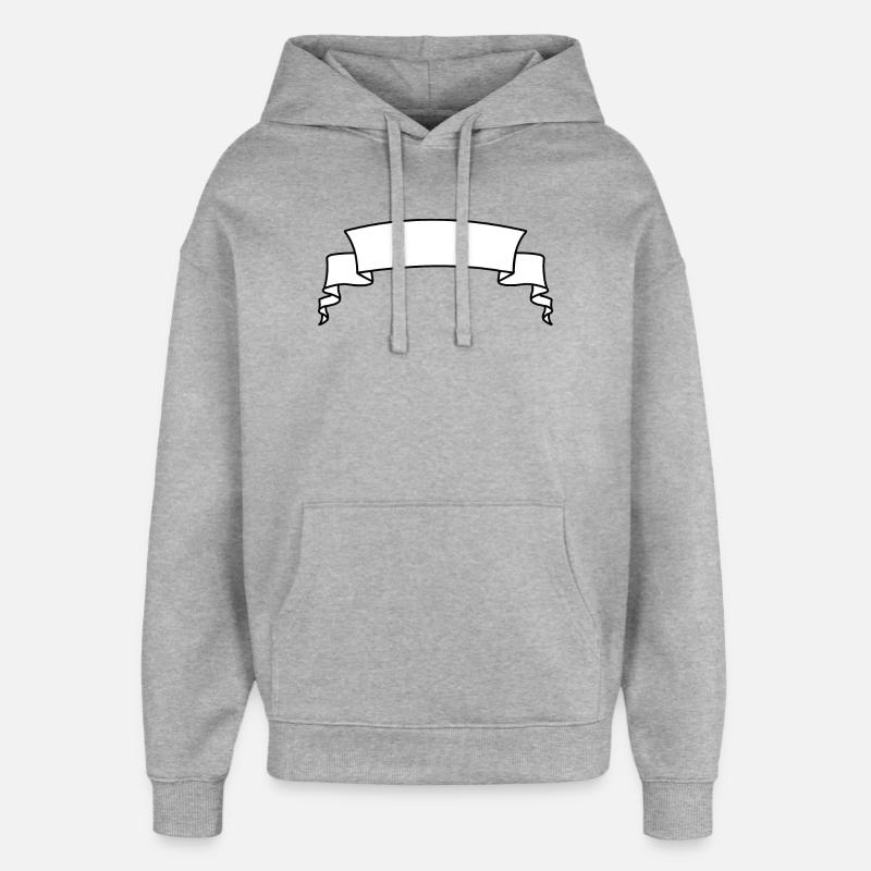 Bannière de texte blanche - Sweat à capuche unisexe Stanley/Stella Oversized - gris chiné