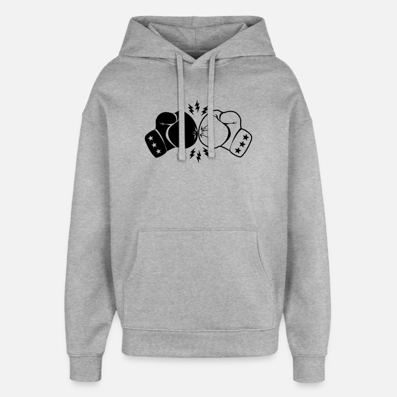 Boxboxhandschuhe Kontakt mit Blitz - Oversized Unisex Hoodie von Stanley/Stella - Grau meliert