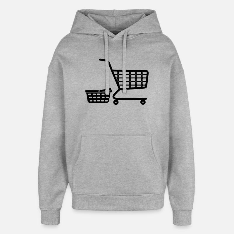 Panier et panier - Sweat à capuche unisexe Stanley/Stella Oversized - gris chiné