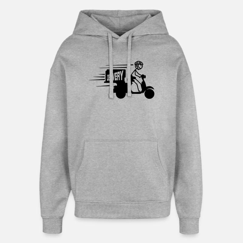 Scooter Package or Text Delivery - Oversized Unisex Hoodie by Stanley/Stella - heather grey