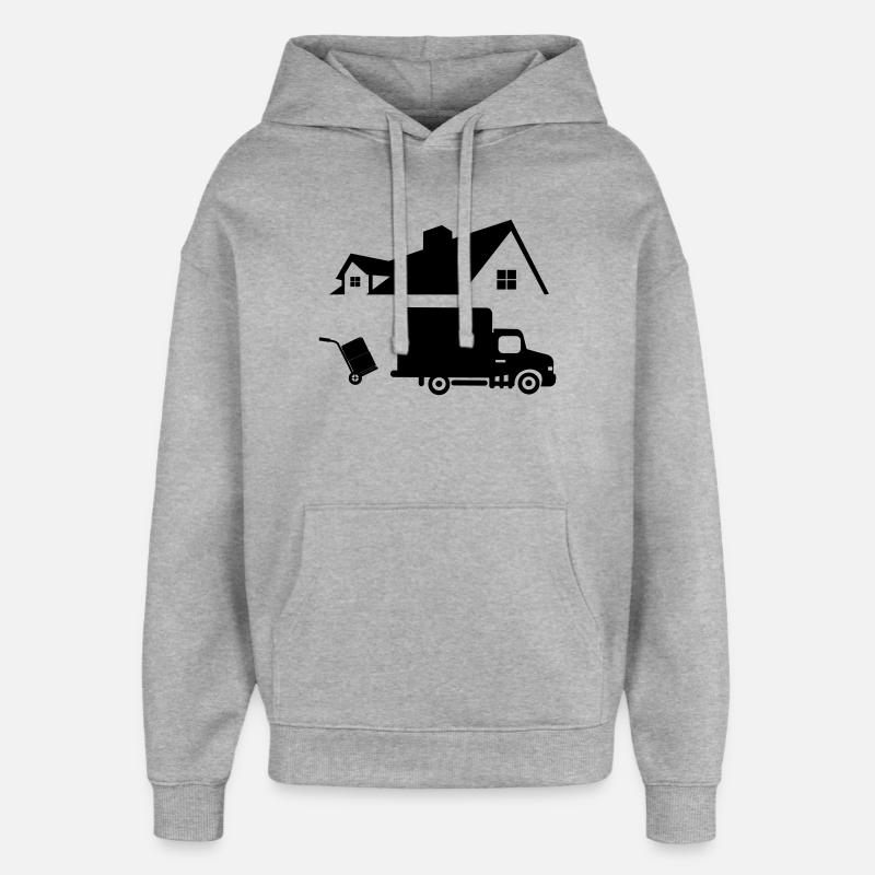 Logo des déménageurs - Sweat à capuche unisexe Stanley/Stella Oversized - gris chiné
