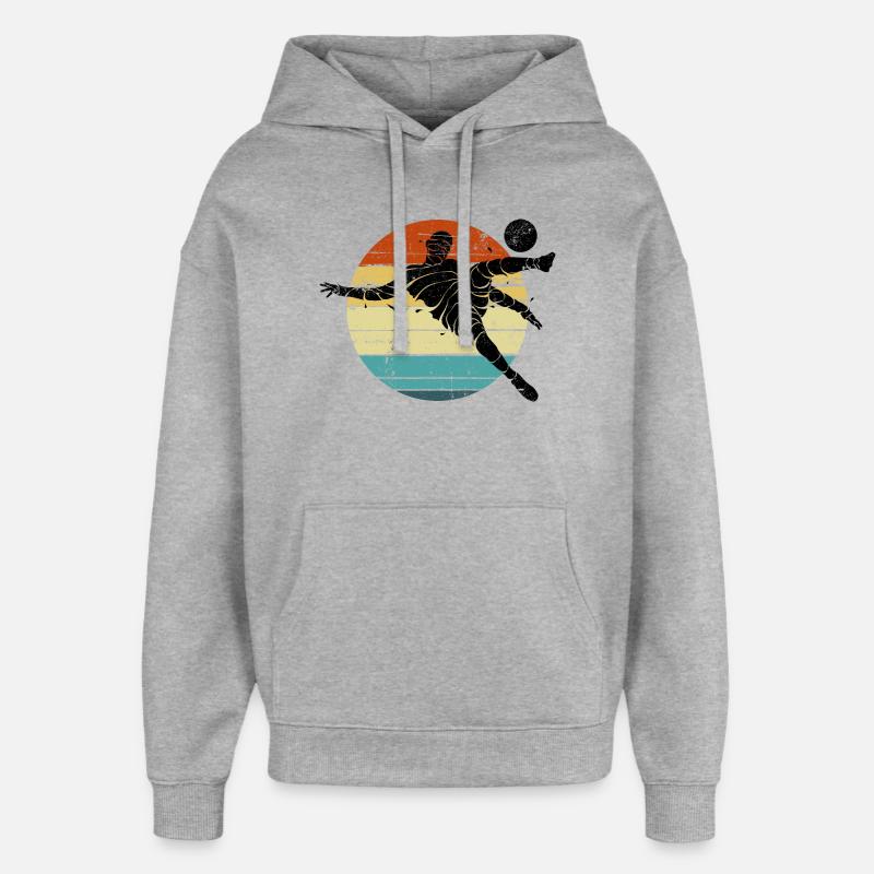 Rétro coureur Sunset Circle - Sweat à capuche unisexe Stanley/Stella Oversized - gris chiné