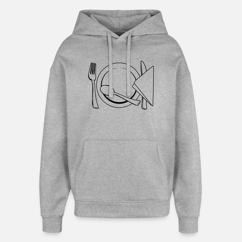 Serviette de table à couverts - Sweat à capuche unisexe Stanley/Stella Oversized - gris chiné