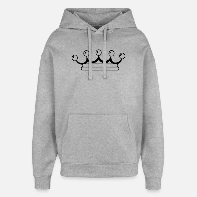 Logo simple couronne - Sweat à capuche unisexe Stanley/Stella Oversized - gris chiné
