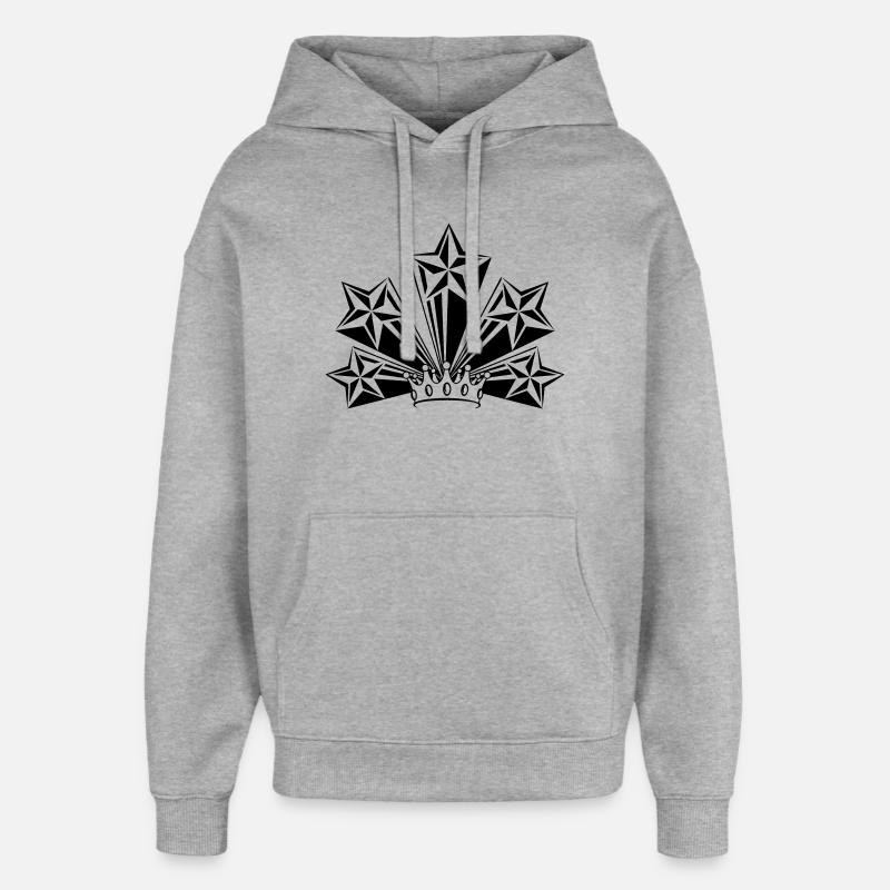 Transparente Krone mit vier großen Sternen - Oversized Unisex Hoodie von Stanley/Stella - Grau meliert