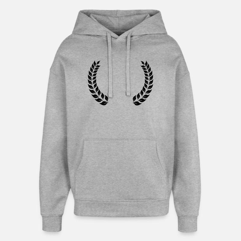 Couronne de laurier espace ouvert - Sweat à capuche unisexe Stanley/Stella Oversized - gris chiné