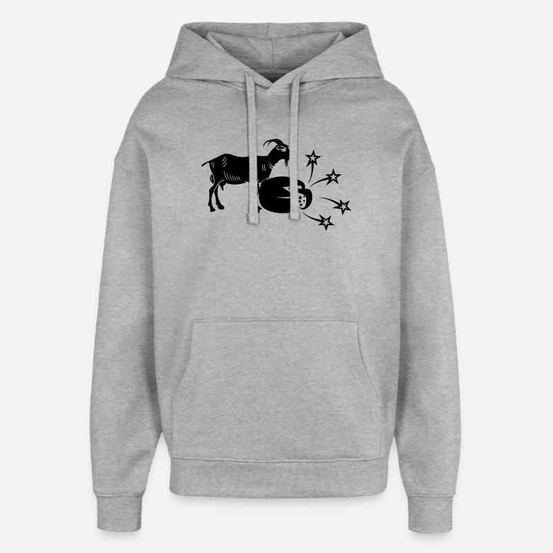 Fromage en tranches et chèvre, - Sweat à capuche unisexe Stanley/Stella Oversized - gris chiné