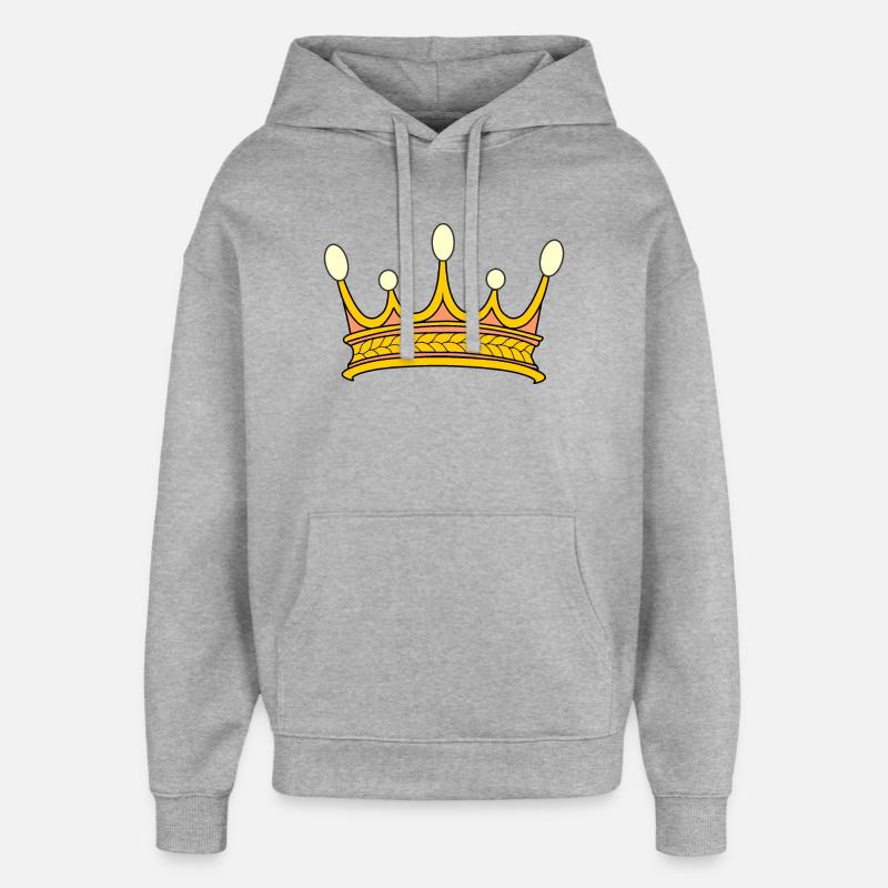Couronne d’or avec cinq perles. - Sweat à capuche unisexe Stanley/Stella Oversized - gris chiné