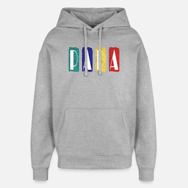 PAPA Zebra Farbpanel - Oversized Unisex Hoodie von Stanley/Stella - Grau meliert