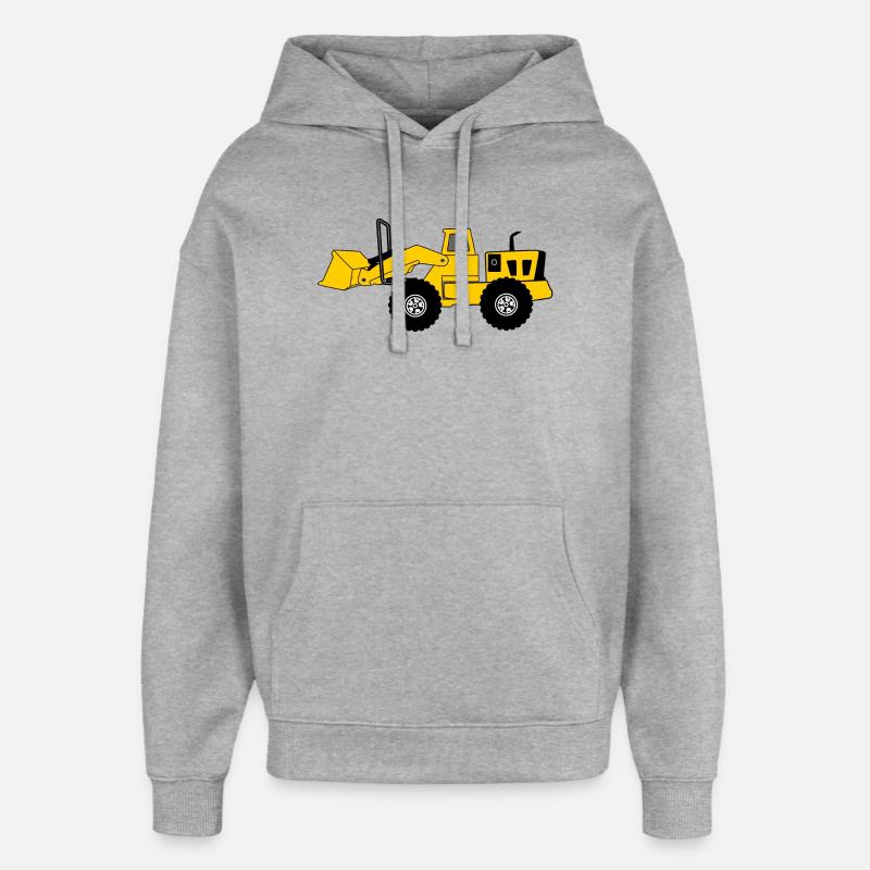 Bulldozer jaune - Sweat à capuche unisexe Stanley/Stella Oversized - gris chiné