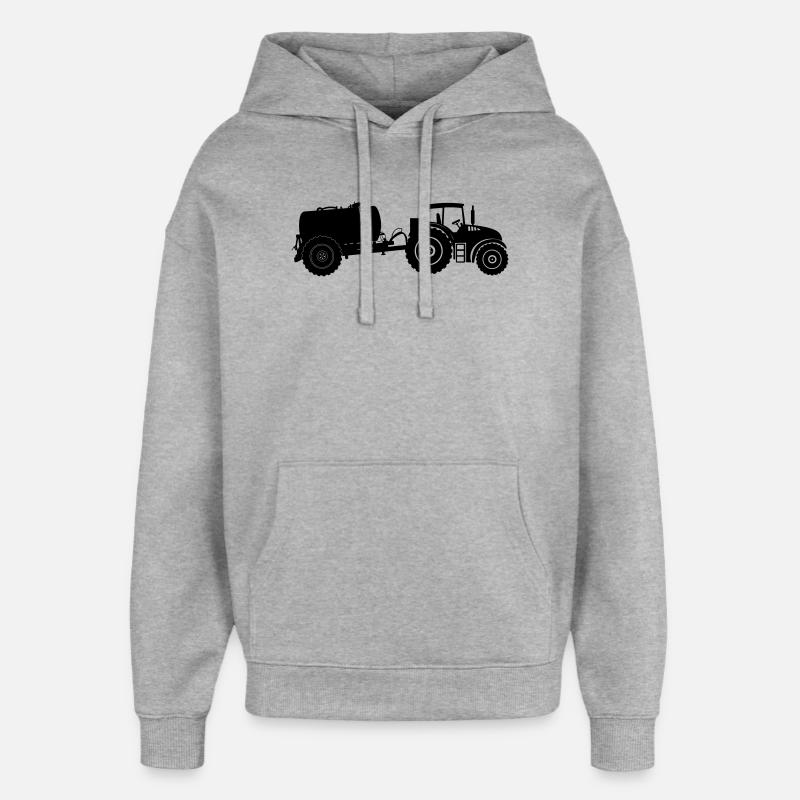 Traktor mit Geierbehälter - Oversized Unisex Hoodie von Stanley/Stella - Grau meliert