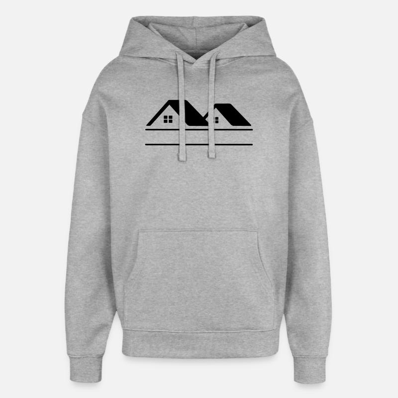 Bannière de texte Maisons - Sweat à capuche unisexe Stanley/Stella Oversized - gris chiné