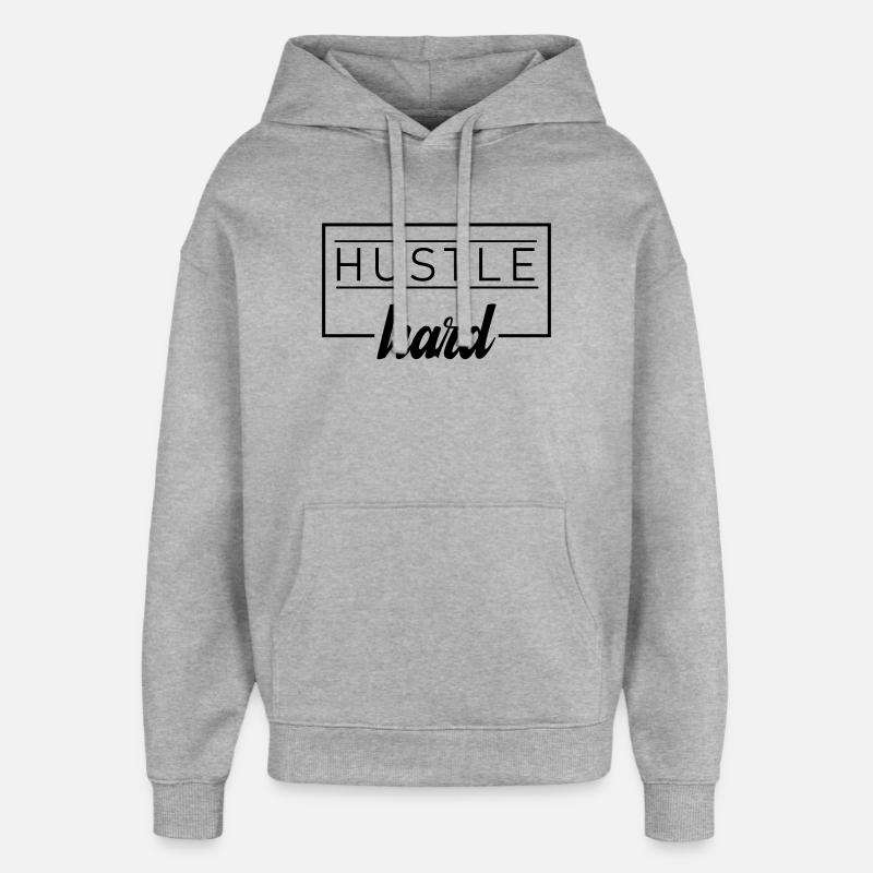 bousculer dur - Sweat à capuche unisexe Stanley/Stella Oversized - gris chiné