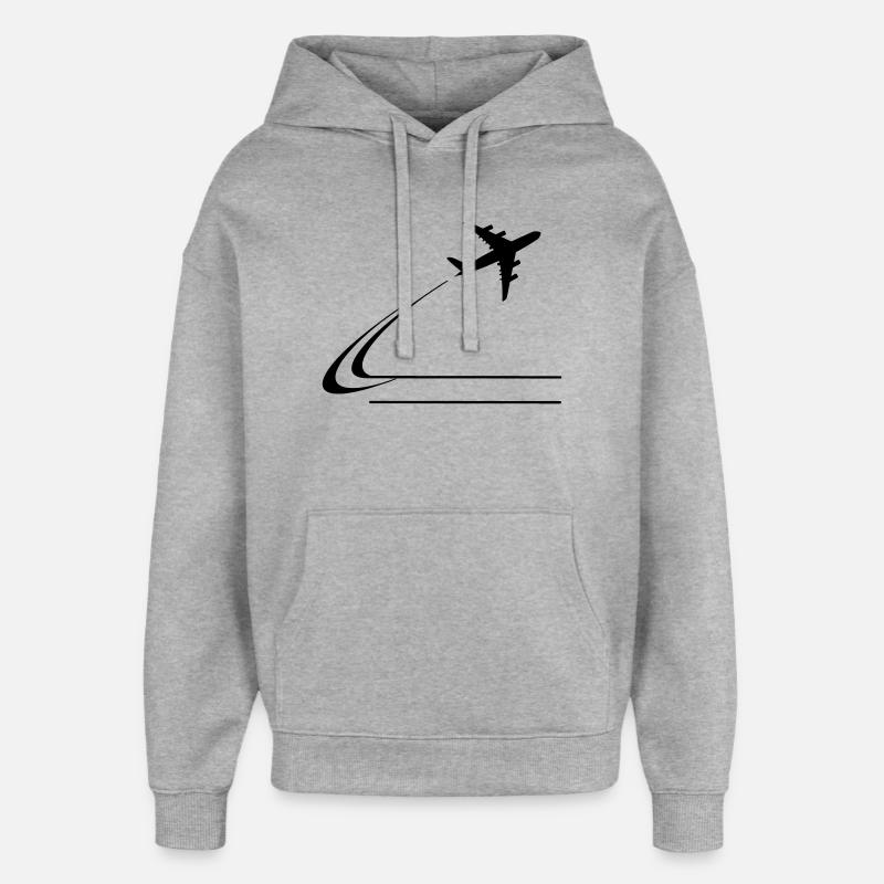 S’éloigner de l’avion - Sweat à capuche unisexe Stanley/Stella Oversized - gris chiné