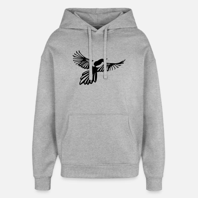 pie design - Sweat à capuche unisexe Stanley/Stella Oversized - gris chiné