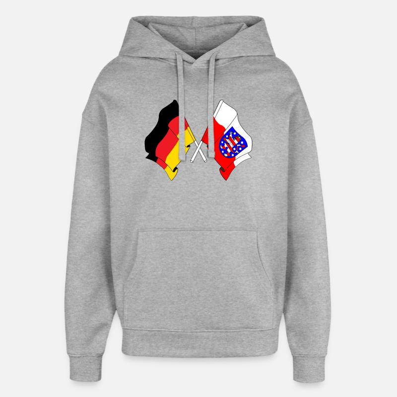 Drapeau Allemagne Thuringe - Sweat à capuche unisexe Stanley/Stella Oversized - gris chiné