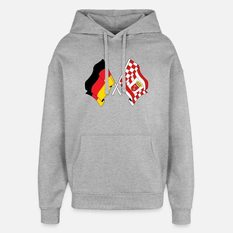 Drapeau Allemagne, Brême - Sweat à capuche unisexe Stanley/Stella Oversized - gris chiné