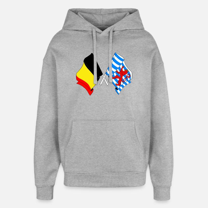 Drapeau de la Belgique, du Luxembourg - Sweat à capuche unisexe Stanley/Stella Oversized - gris chiné